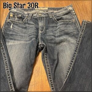 Big Star Maddie Mid Rise Bootcut Distressed Jeans Size 30R